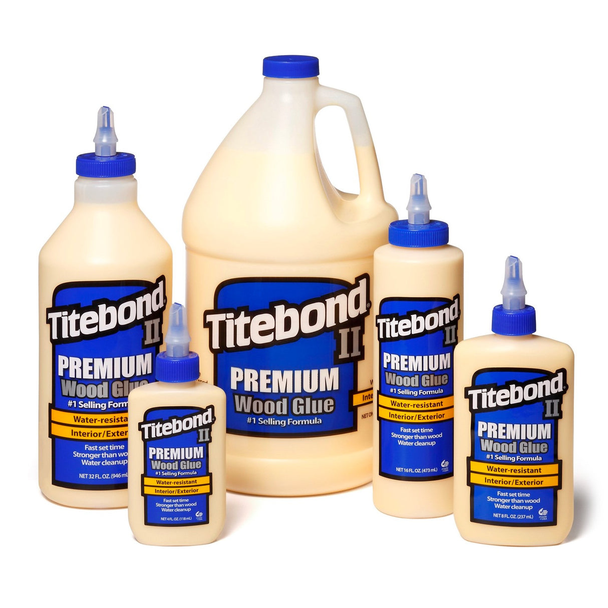 Titebond II - Premium Water Resistant Glue Cross-linking PVA Yellow