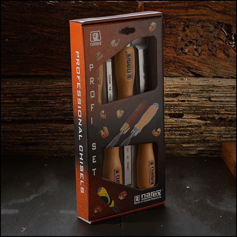 Narex Wood Line PROFI Bevel Edge Cabinet Chisels - Set of 4