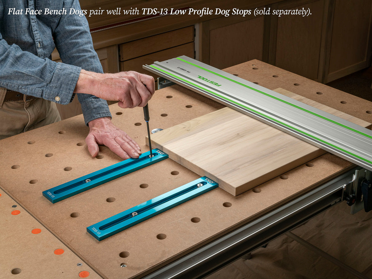 TSO Products Flat Face Bench Dogs - Pair