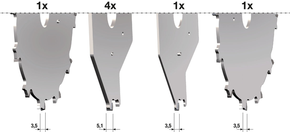 Freud 8"/207mm Locked Dado Set - 30mm Bore - GL20701M