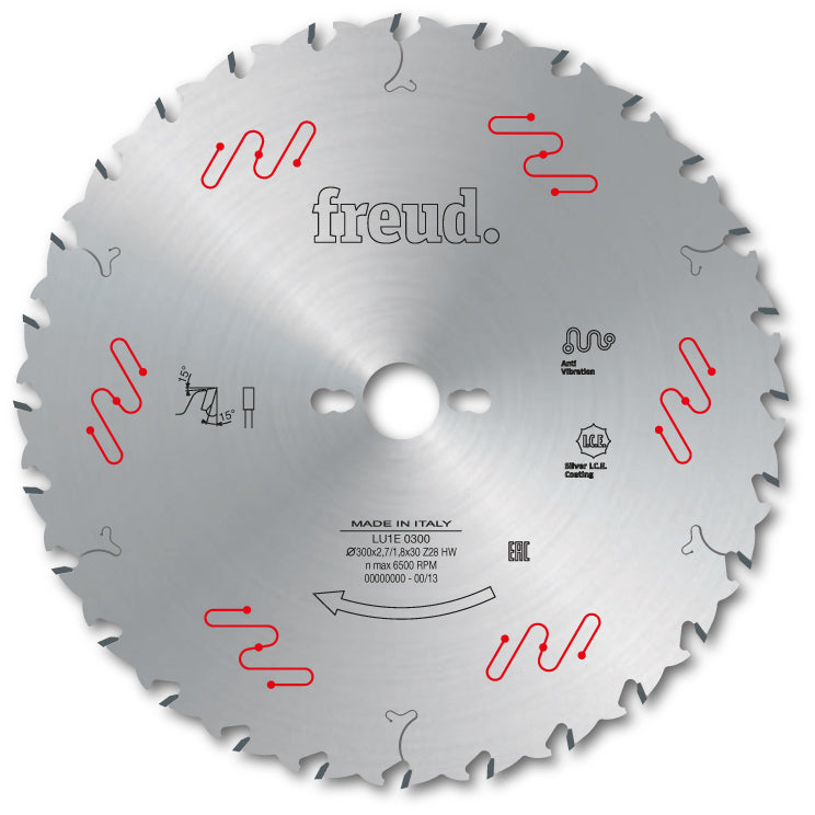 Freud Industrial Thin Kerf Rip Cut Circular Saw Blade - 300mm Diameter - 24 Tooth - 30mm Bore - LU1E 0500