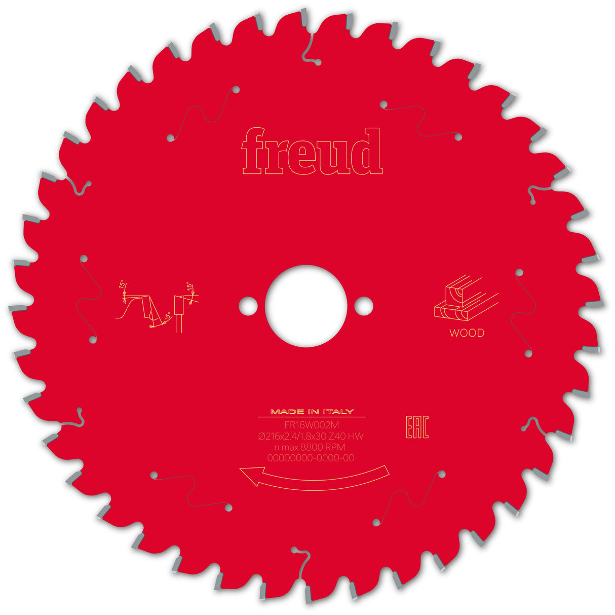 Freud General Purpose Mitre Saw Blade - 216mm Diameter - 40 Tooth - 30mm Bore - FR16-W002M