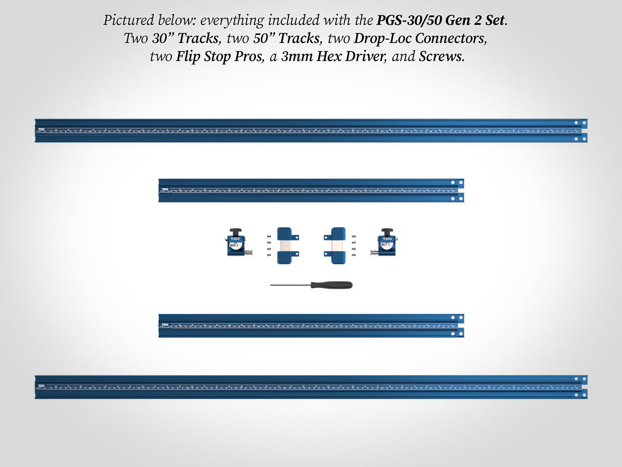TSO Products 30”/762mm & 50”/1270mm TPG Parallel Guide System - TPG-30-50 Set Gen 2