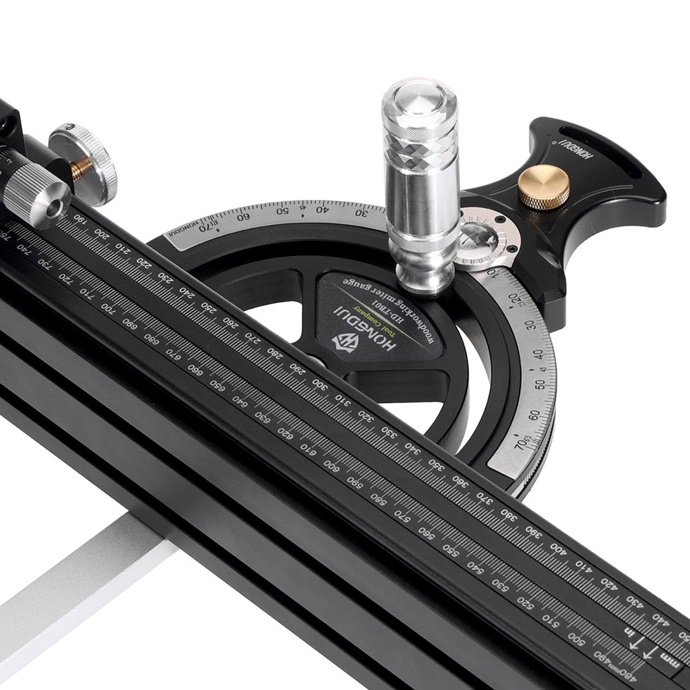 Precision Mitre Gauge Set Includes Extended Fence And 0.02mm Micro Adjustable Flip Stop - By Hongdui Tools