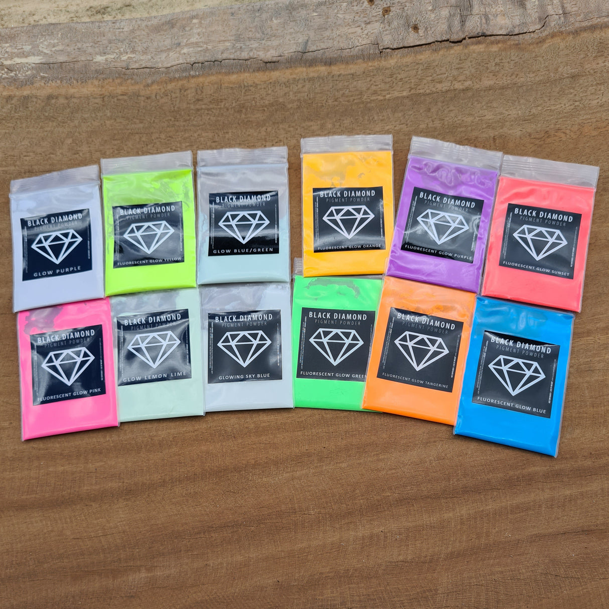 Fluorescent Glow Variety Pack 12 Colours | Black Diamond Pigments