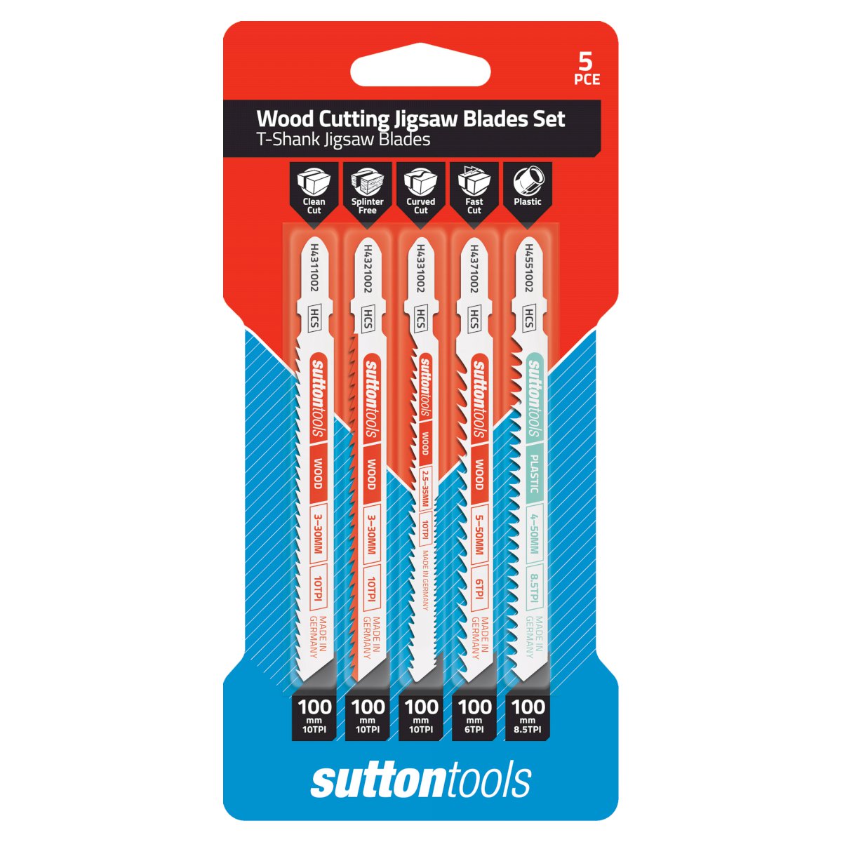 Jigsaw Blade Euro Shank Set 5 Piece – Wood Cutting