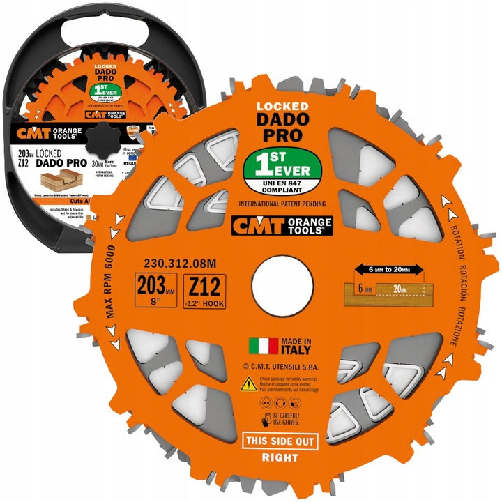 Dhedo Set CMT Dado Pro Stacked Dado Set with Lock Spacers - 203mm (8