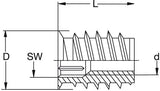 Rampa Steel M8 Threaded Inserts - SKD330 Flanged