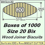 Bix Wood Joining Biscuits Size 20 - Box of 1000