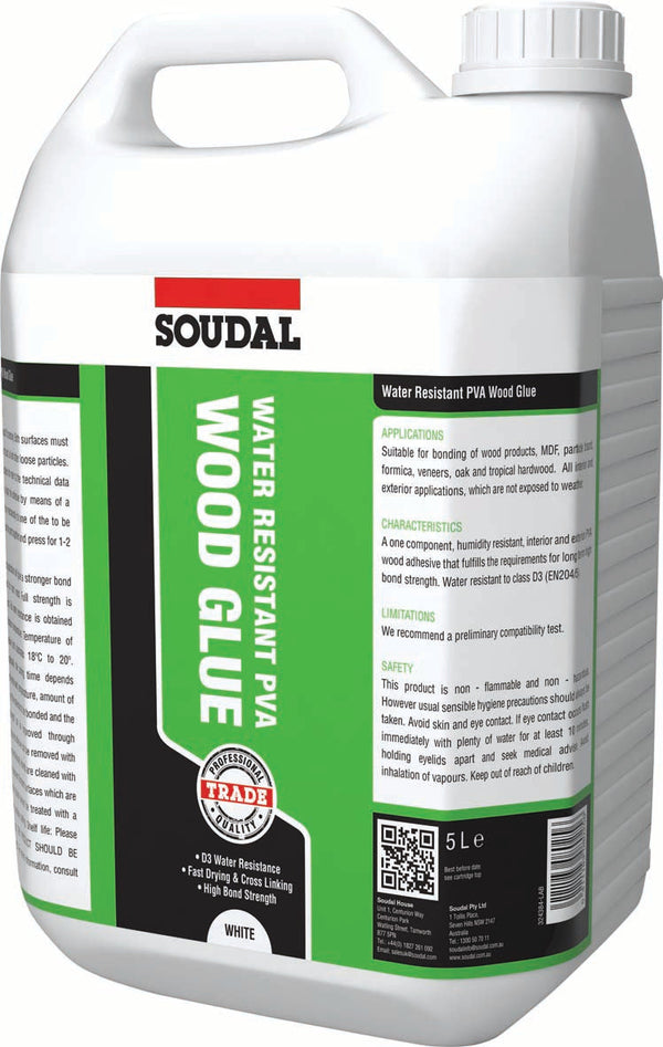 Soudal Water Resistant PVA Wood Glue 5L