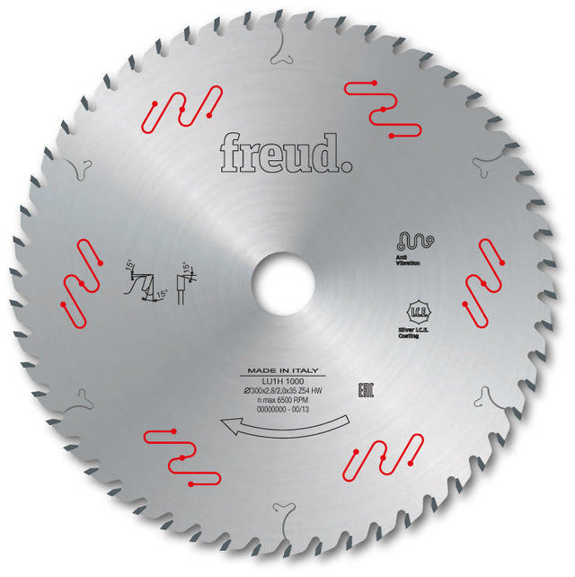 Freud Industrial Thin Kerf General Purpose Circular Saw Blade - 300mm Diameter - 72 Tooth - 30mm Bore - LU1H 1100