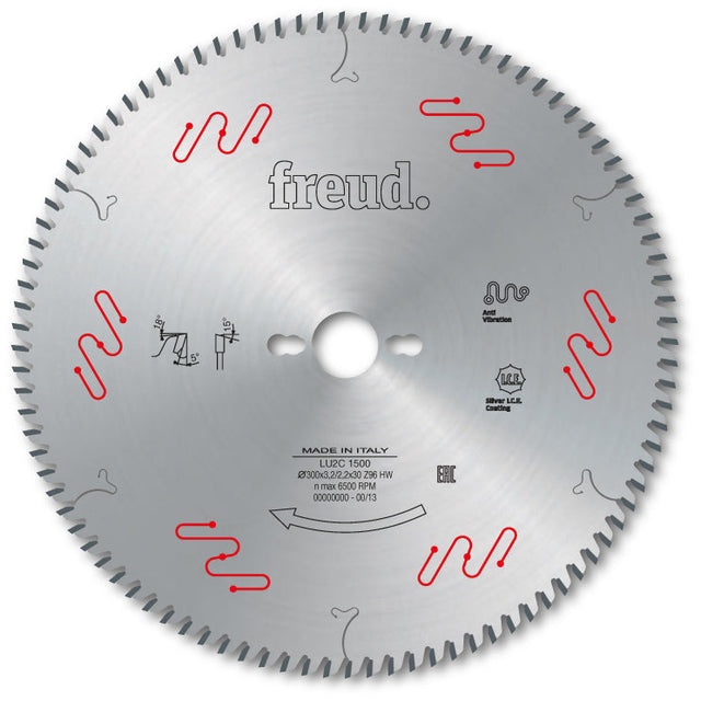 Freud Industrial Timber Fine Cut Off Circular Saw Blade - 300mm Diameter - 120 Tooth - 30mm Bore - LU2C 1700