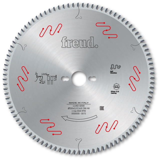 Freud Industrial Solid Surface Circular Saw Blade - 250mm Diameter - 80 Tooth - 30mm Bore - LU4D 0100