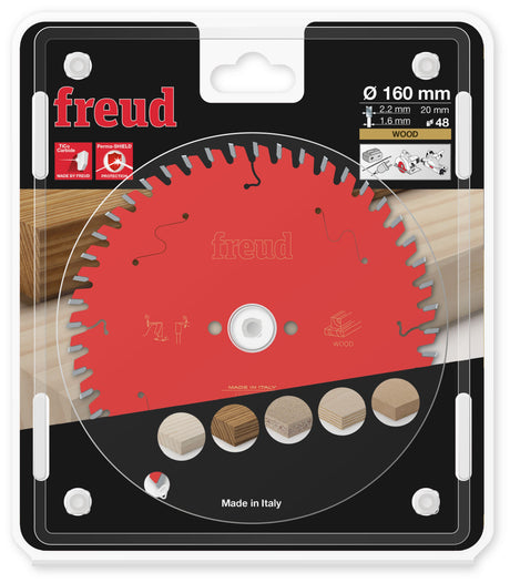 Freud Timber Fine Cut Off Circular Saw Blade - 160mm Diameter - 48Tooth - 20mm Bore - FR06-W008H