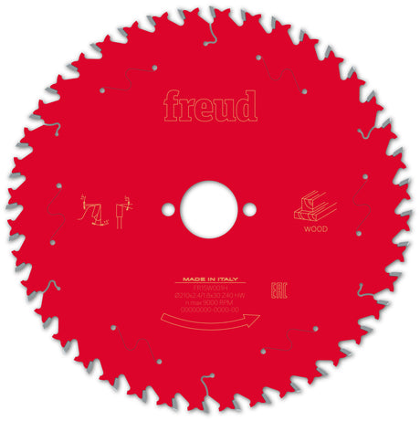 Freud General Purpose Circular Saw Blade - 210mm Diameter - 40 Tooth - 30mm Bore - FR15-W001H