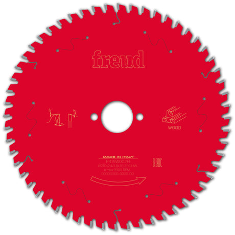 Freud Timber Fine Cut Off Circular Saw Blade - 210mm Diameter - 56 Tooth - 30mm Bore - FR15-W002H