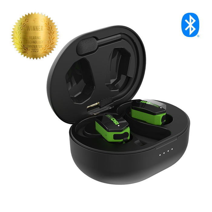 ISOtunes ULTRACOMM Aware True Wireless Bluetooth Earbuds - Safety Green