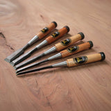 Temple Tool Co Japanese Bench Chisels Box Set (1", ¾", ½", ¼", ⅛")