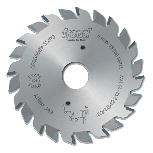 Freud Adjustable Scoring Saw Blade - 100mm Diameter - 12 + 12 Tooth - 20mm Bore - LI16M BA3