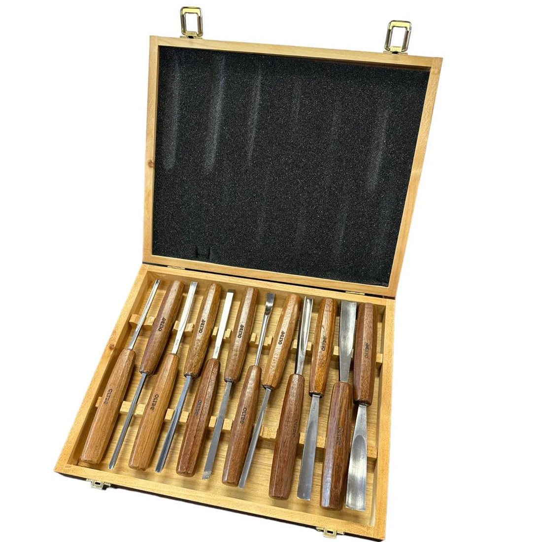 12 Piece Carving Tool Set in Wooden Box OT-CTS-12 by Oltre