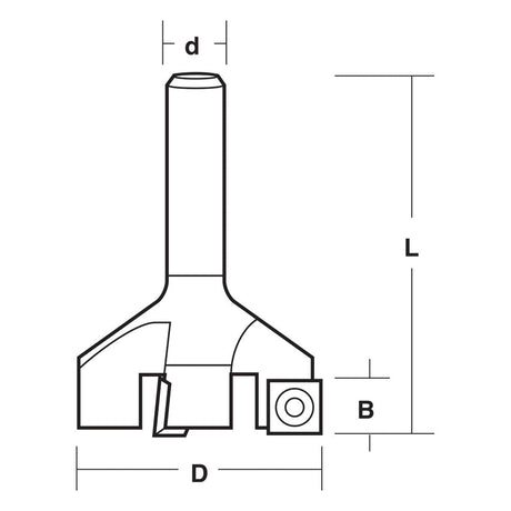 3 Cutter Surface Planing/Flattening Bit - 1/4" Shank With Replaceable Inserts