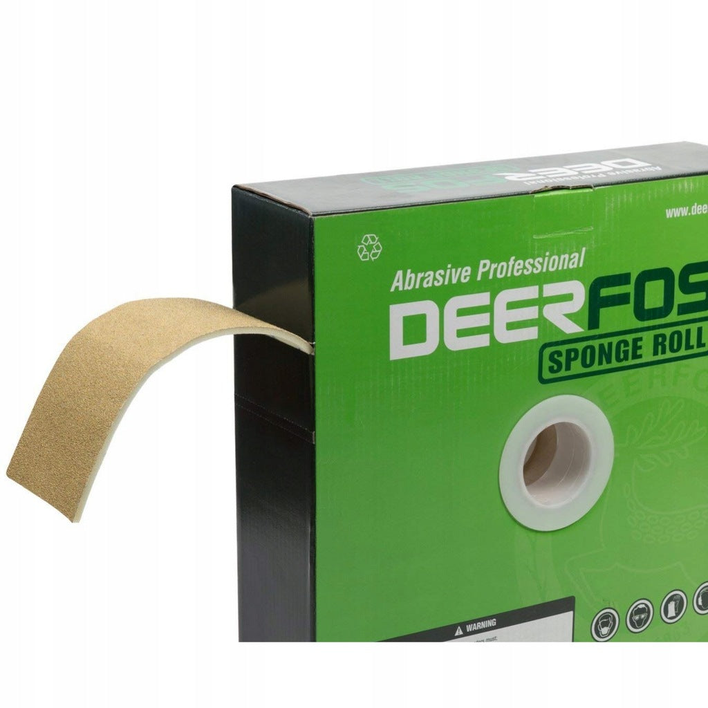 Sponge/Foam Backed Abrasives Roll 115x125mm Deerfos CA331 Gold Paper Back