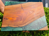 Red Cedar & Custom Green Epoxy Resin Serving Board