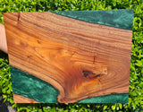 Red Cedar & Custom Green Epoxy Resin Serving Board