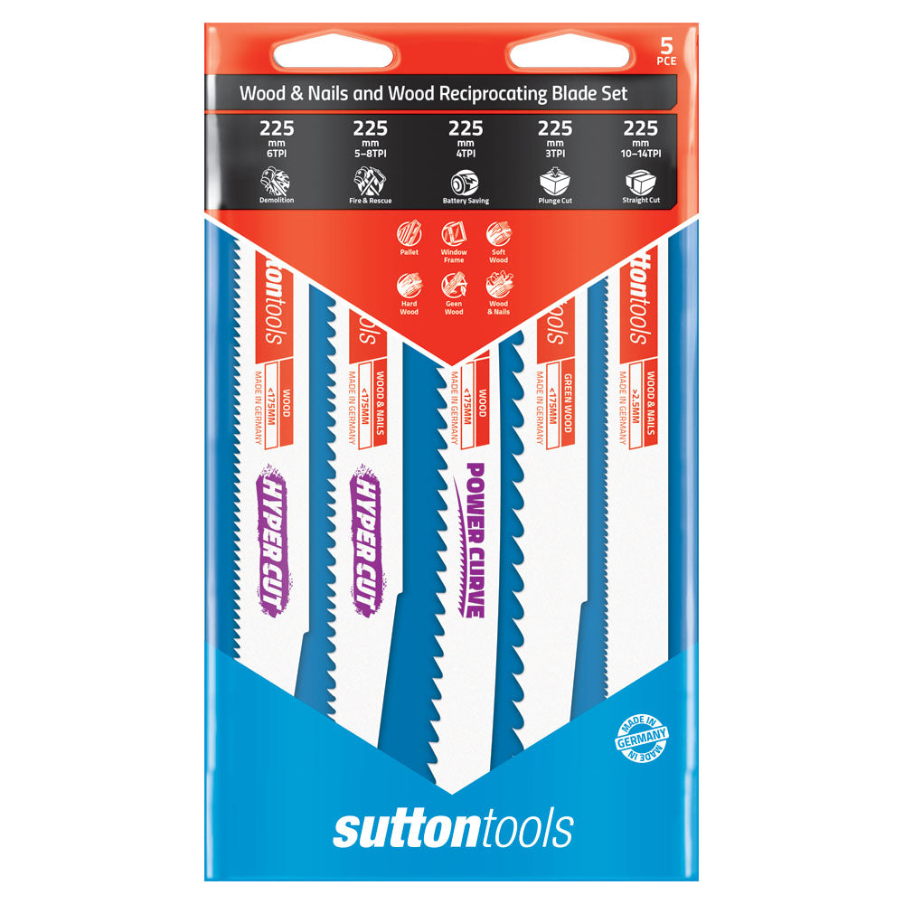 Reciprocating Saw Blades 5 Piece Set – Wood