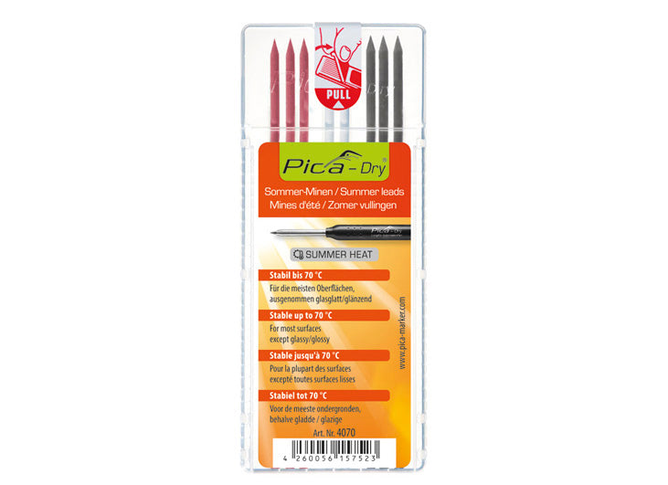 Pica Dry Summer Heat Graphite, Red & White Refill Pack